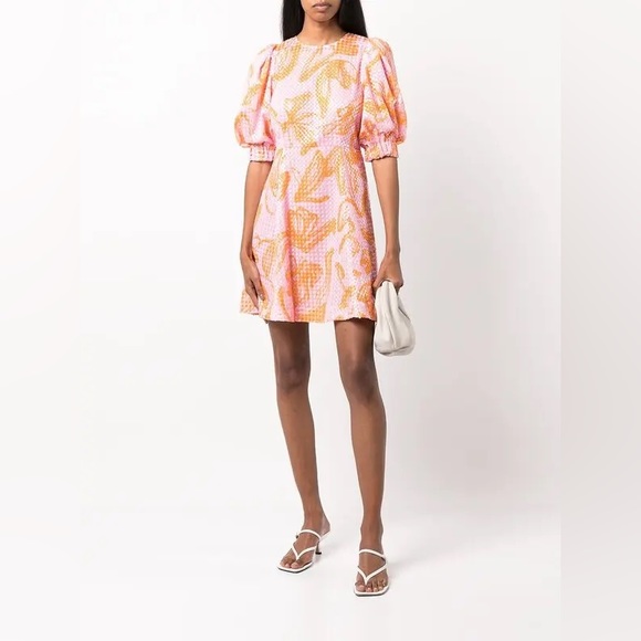 Stine Goya Celina Stroke Sequin Ini Dress Floral Print L - Picture 5 of 15